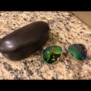 Michael Kors Green Mirrored Aviator Sunglasses
